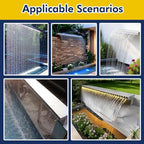 Pool Fountain Acrylic Waterfall Spillway Decorative Water Feature,Heavy-Duty 50in Wall-Mounted Waterfall Spillway Kit for Garden & Patio Decor, Durable PVC Con - Image 5