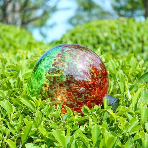 VCUTEKA Gazing Ball, Glass Gazing Balls Garden Globe Outdoor Decor 10" Red - Image 5