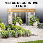 Garden Fence Panels - 17 in(H) x 10.56ft(L) White Metal Fence No Dig Decorative Fence with Stakes Animal Barrier Fence for Dogs, Flower Bed Edging Wire Border for Yard, Patio, Outdoor Decor - Image 5