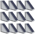 NIORSUN Outdoor Step Lights, Upgraded 28 LEDs 2 Brightness Modes, IP67 Waterproof Solar Stair Lights for Outside Steps, 1200mAh Battery Long Runtime Warm White for Patio Deck Yard Porch, 12 Pack by NIORSUN