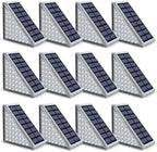 NIORSUN Outdoor Step Lights, Upgraded 28 LEDs 2 Brightness Modes, IP67 Waterproof Solar Stair Lights for Outside Steps, 1200mAh Battery Long Runtime Warm White for Patio Deck Yard Porch, 12 Pack by NIORSUN