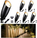 Low Voltage Spotlight, Black LED Landscape Lighting Tree Light, Outdoor 12V Waterproof Aluminum Uplight for Tree Yard Garden with 5W MR16 Bulb 2700K 6 Pack by Varmtalys