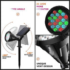 Color Changing Solar Spot Lights Outdoor, 21 LEDs Brightness Solar Pathway Lights Outdoor, IP67 Waterproof Exterior Solar Lights for House, 2-in-1 Solar Flood Lights Outdoor for Yard - Image 7