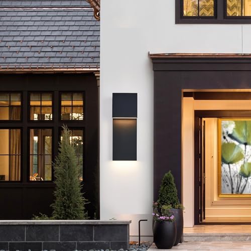 Tarentlight Modern LED Outdoor Wall Sconce 17W Integrated LED Outdoor Wall Mount,Anti Rust Textured Black Suit for Wet Locations and All Rooms,Easily Installed in Any Direction.Bulb Included. - Image 4