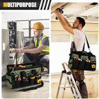 UUP 18" Large Tool Bag, Heavy Duty Spacious Carry Tool Box Organizer, Green - Image 7