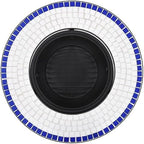 Mosaic Fire Pit Blue and White 26.8" Ceramic Steel Outdoor Tabletop, Decorative Patio Heater for Garden, Deck, Backyard Gatherings - Image 6
