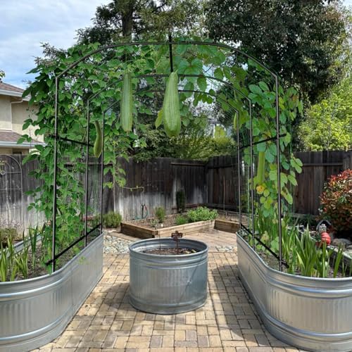 DoCred 87''H x 75''L Garden Arch Trellis, Metal Trellis for Climbing Plants - Image 3