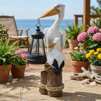 Solar Pelican Garden Statue with LED Lantern, 11.4 Inch Hand-Painted Resin Outdoor Figurine Light for Patio Lawn Yard, Coastal Bird Gift for Women Mom Grandma - Image 6