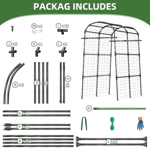 Garden Arch Trellis 71×43×83in PE Coated Metal Arbor for Outdoor Vines - Image 7