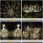 Warm White Solar Lights for Garden Decoration 150 LED Fairy Lights Starburst Outdoor Firework Decorative Lamp Pathway Lighting Waterproof Colored 4 Pack - Image 5