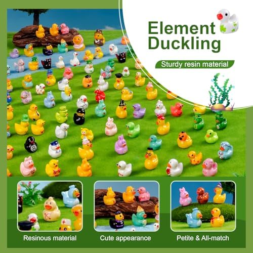 200 Pcs Various Mini Resin Ducks Bulk,Multicolor Tiny Ducks to Hide,Miniature Figurines for Fairy Garden,Aquarium,Bonsai,Dollhouse Decor Micro Landscape Accessories - Image 4