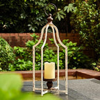 Glitzhome 22" Lanterns Decorative Indoor Outdoor, Farmhouse Metal Lanterns, Hanging Candle Holder for Porch Mantle Fireplace Patio Garden Home Decor,White - Image 6