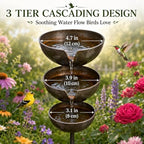 Rain Catcher Bird Bath, 3 Tiered Metal Bird Bath for Outside (Copper) - Image 7