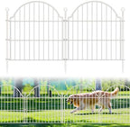 10 Panels No Dig Decorative Garden Fence for Yard, 24in(H) x 20ft(L), White by Blingluck