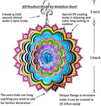 FONMY Mandala Wind Spinner w/Crystal Ball Peacock- 3D Stainless Steel Hanging Spinners Worth Gift Christmas Decoration Indoor/Outdoor Garden Décor Kinetic Yard Art 12 Inches Wind Sculpture - Image 5