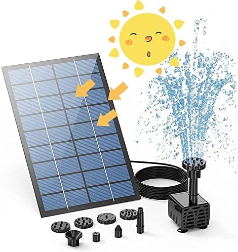 Submersible Sump Pump Water Pump, Solar Water Pump Fountain For Garden Swimming Pool Pond Outdoor Solar Panel Fountain Floating Fountain Garden Decoration Transfer Pump (Color : 2.5W) - Image 2