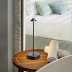 Set of 2 Cordless Rechargeable Led Table Lamp Battery Operated Light Black - Image 5