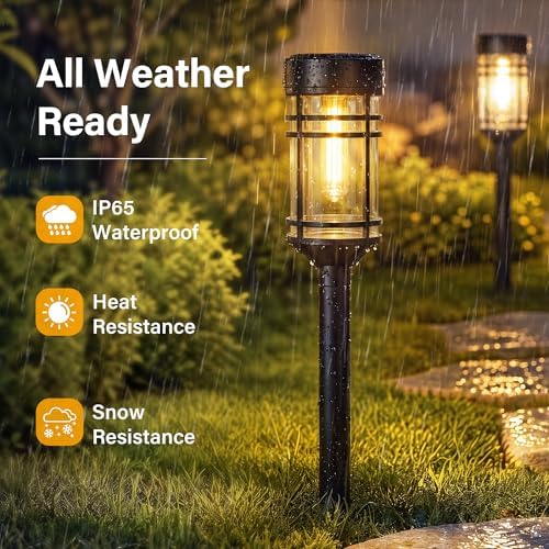 Ollny Solar Pathway Lights Outdoor 8 Packs, Solar Garden Lights IP65 Waterproof, LED Solar Powered Path Light Auto On/Off, Landscape Lighting for Yard Walkway Driveway Porch Outside Decor - Image 4