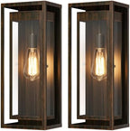 19" Large Outdoor Wall Light Fixtures,Distressed Brown Porch Light by Slypadan