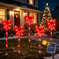 Solar 5PCS Christmas Bow Outdoor String Lights with Stakes Decor Red by FairyGlimStringLights
