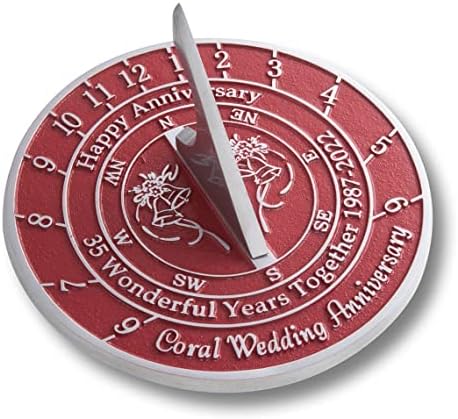NauticalMart Ruby Wedding Anniversary Sundial Gift by NauticalMart