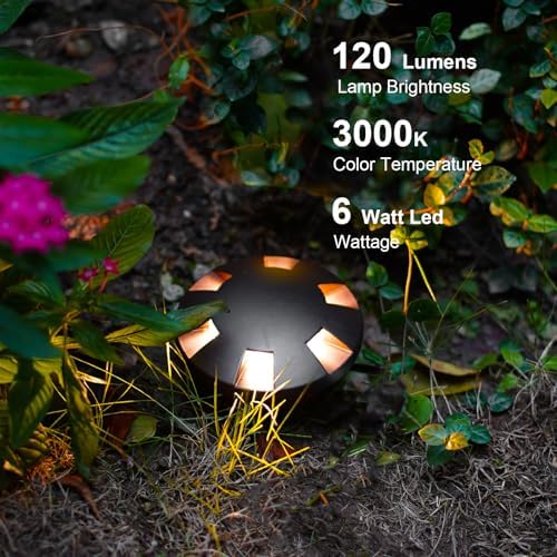 GOODSMANN Landscape Lighting 2PK Low Voltage Well Lights 6 Watt LED 120 Lumen 12V AC In-Ground Lights 3000K Warm White with Cable Connectors (2 Pack) - Image 2