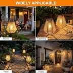 pearlstar Solar Lanterns Outdoor Waterproof Rattan Hanging or Table Lights - Image 4