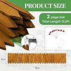 Wood Garden Edging, 12" H x 13.2 Ft L, 2 Pack, Walnut Garden Fence - Image 3