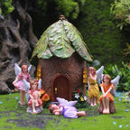 6 Pcs Mini Garden Furniture Treehouse Fairy Garden Accessories Kit Resin - Image 2