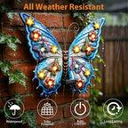 Large Butterfly Wall Art Outdoor with Solar Lights,Metal Wall Decor - Image 7