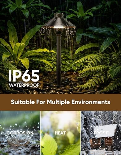 PARTPHONER Low Voltage Landscape Lighting 6-Pack, Aluminum 12V Pathway Lights with G4 Bulbs, Waterproof Oil Rubbed Bronze Color Wired Path Lights with Connectors for Walkway Yard Garden - Image 4