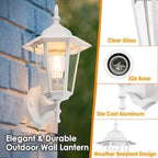 GRUENLICH Outdoor Wall Light Fixture, Antirust Aluminum Glass, White 1 Pack - Image 2