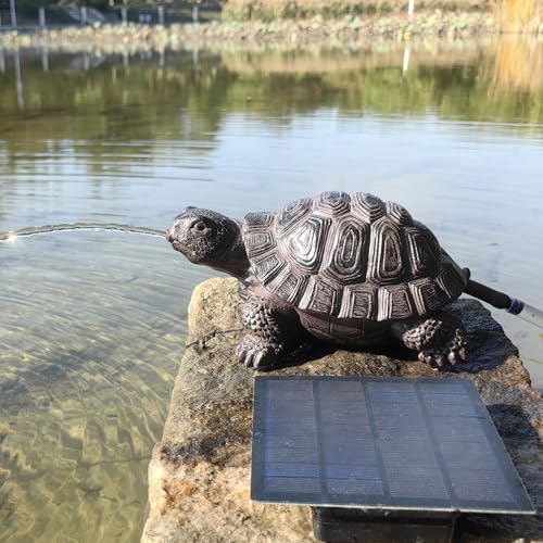 Solar Powered Turtle Water Fountain Spitter, Pond Spitter,Outdoor Resin Turtle Statue, Hand-Painted Garden Decor Fountain for Pond, Patio, Backyard, Pool, Water Feature Decoration - Image 6