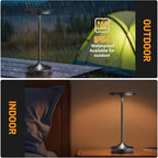 LED Rechargeable Cordless Outdoor 6000mAh Battery Table Lamp 2-Pack Black - Image 3