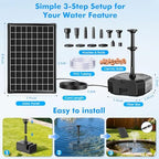Biling 6.5W Solar Pond Filter 80 GPH with Battery Backup Outdoor - Image 3