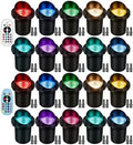 RGBW Low Voltage Landscape Lights, 10W Color Changing LED Well Lights with 40 Connectors, IP67 Waterproof Outdoor In-Ground Lights for Pathway Garden Yard Tree, 12V-24V (20 Pack) by MOTRACKCAO
