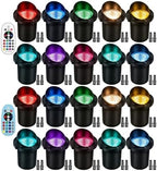 RGBW Low Voltage Landscape Lights, 10W Color Changing LED Well Lights with 40 Connectors, IP67 Waterproof Outdoor In-Ground Lights for Pathway Garden Yard Tree, 12V-24V (20 Pack) by MOTRACKCAO