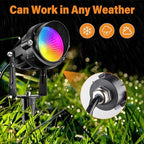 Halloween Christmas Spotlight Outdoor: 10W RGBW LED Landscape Lights Spot Lights Outdoor for Yard Garden Decor Spotlight, Landscape Lighting with 16 Color Changing and Remote IP68 Waterproof (8) - Image 2