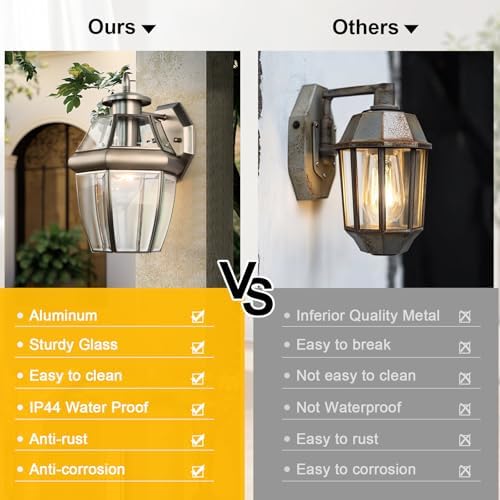 Outdoor Wall Lantern, 12 Inch Waterproof Exterior Light Fixture. - Image 4