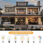 17" Large Outdoor Wall Lights for House 2-Pack, Matte Black - Image 7