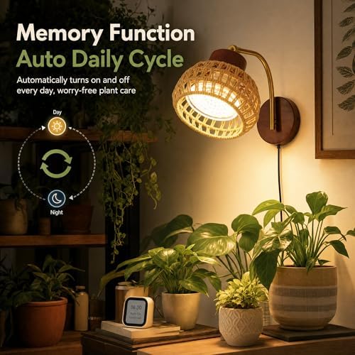 Hanging Grow Light for Indoor Plants, 18W Full Spectrum Wall Grow Light - Image 5