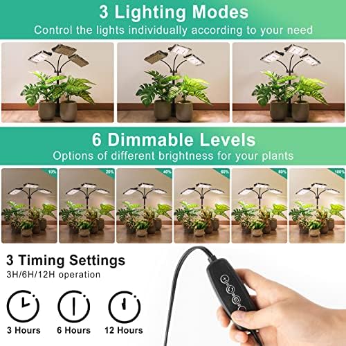 LBW Grow Light for Indoor Plant,Full Spectrum Dual Heads Desk Plant Light - Image 5