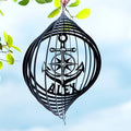 Personalized Ballerina Dancer Wind Spinner Sublimation Custom Name Ballet Dance Metal Art Laser Cut Design 3D Decor for Garden Yard Outdoor Indoor Patio Lawn Porch Girl Woman Gifts (Anchor Geometric) by Handmadetneonsign