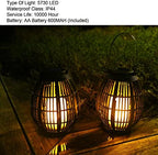 Solar Garden Lantern, Rattan Outdoor Lantern LED Waterproof Decorative Solar Lantern for Patio Pathway Courtyard Hanging Light - Image 4