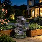40.2" H Water Fountain Outdoor, 5-Tier Cascading Stacked Waterfall Fountain - Image 3