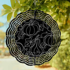 12 Inch Thanksgiving Fall Wind Spinner for Yard and Garden, Autumn Pumpkin Leaves Lines Black Hanging Ornaments Outdoor 3D Kinetic Wind Sculpture Spinners Indoor Outdoor Patio Décor Ornaments Gift - Image 2