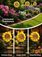 Animated Eyes LED Sunflower Solar Lights Outdoor, Waterproof Garden Decor - Image 4