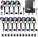 SUNVIE RGBW Landscape Lighting Kit with 300W Transformer, Waterproof, 12PCS by SUNVIE
