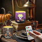 Novelty Happy Halloween Pumpkin Flameless LED Candles Electric Pillar Candle with Remote Timer Color Changing Control Long Lasting Pack of 4 for All Hallows' Eve Decor - Image 2