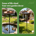 Metal Birdbath Outdoor Vintage Freestanding Bird Bath Bowl - Image 4